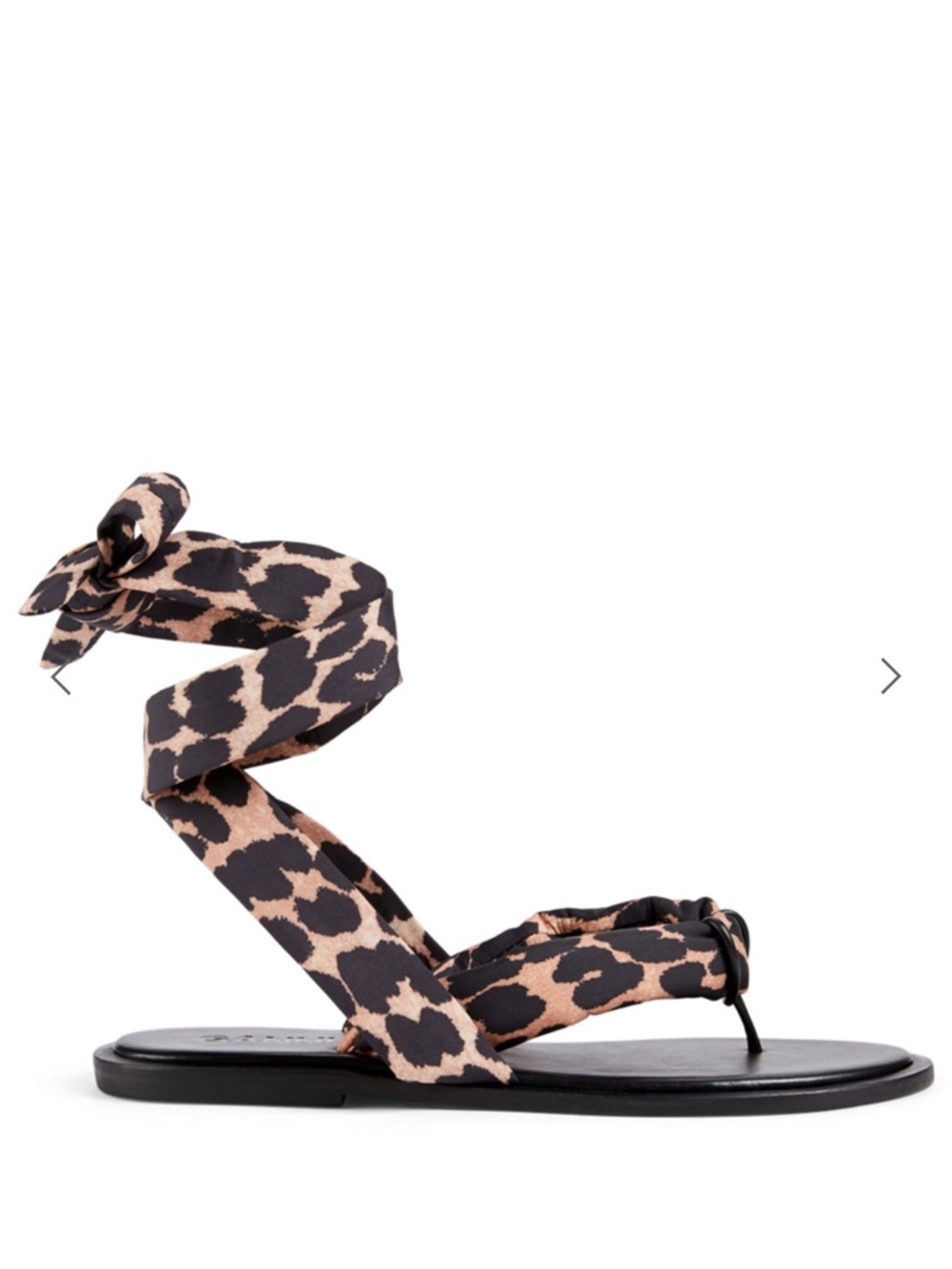 GANNI Recycled Tech Leopard Print Thong Sandals in Size 38 / US 8